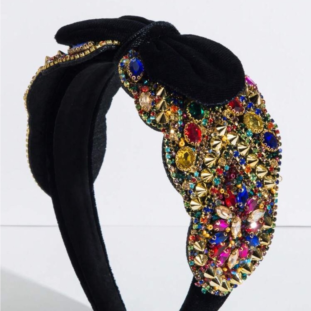 NWOT Embellished Black Headband